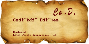 Csákó Dénes névjegykártya